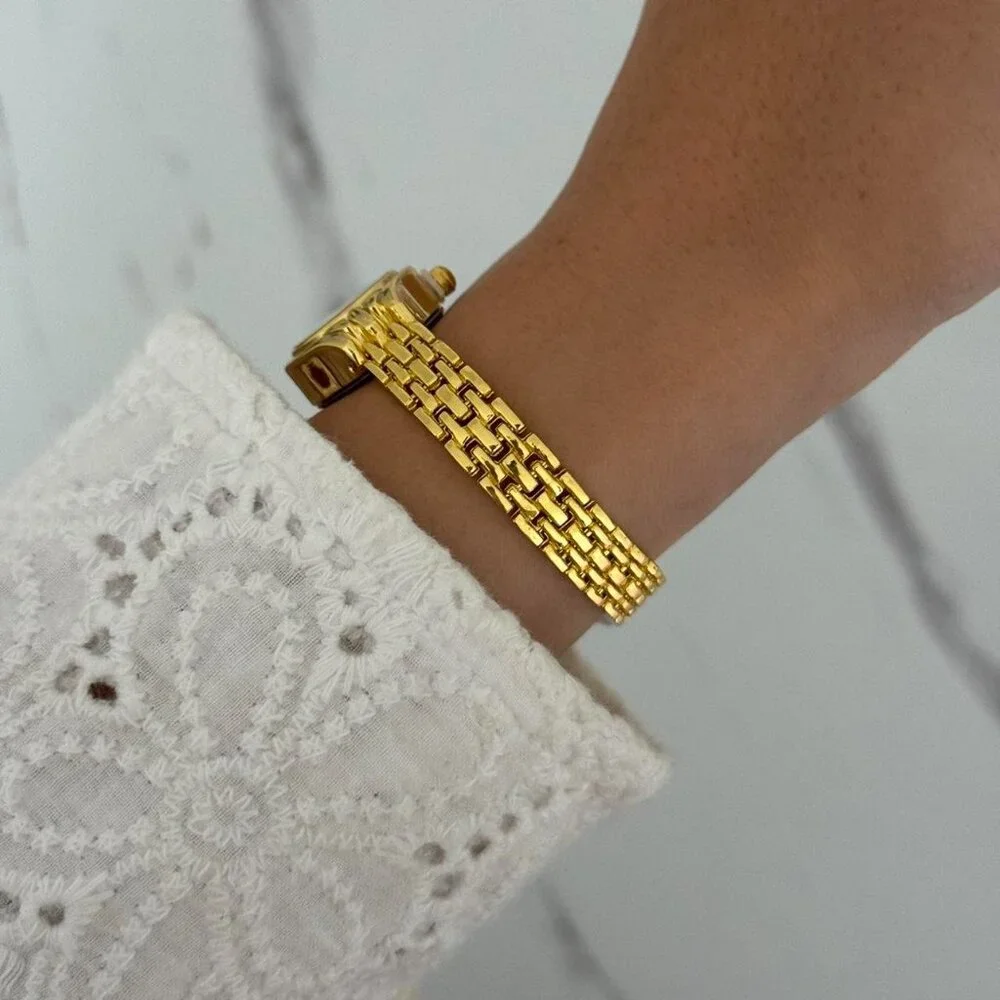 SKU:0492 vintage vibe gold mini watch bracelet + in a gift‎ box Stainless steel